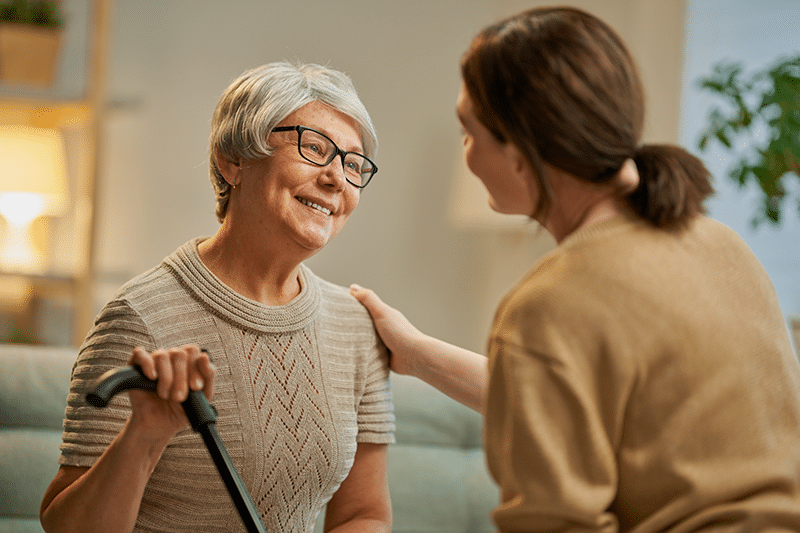 Elderly Smiling with family member
